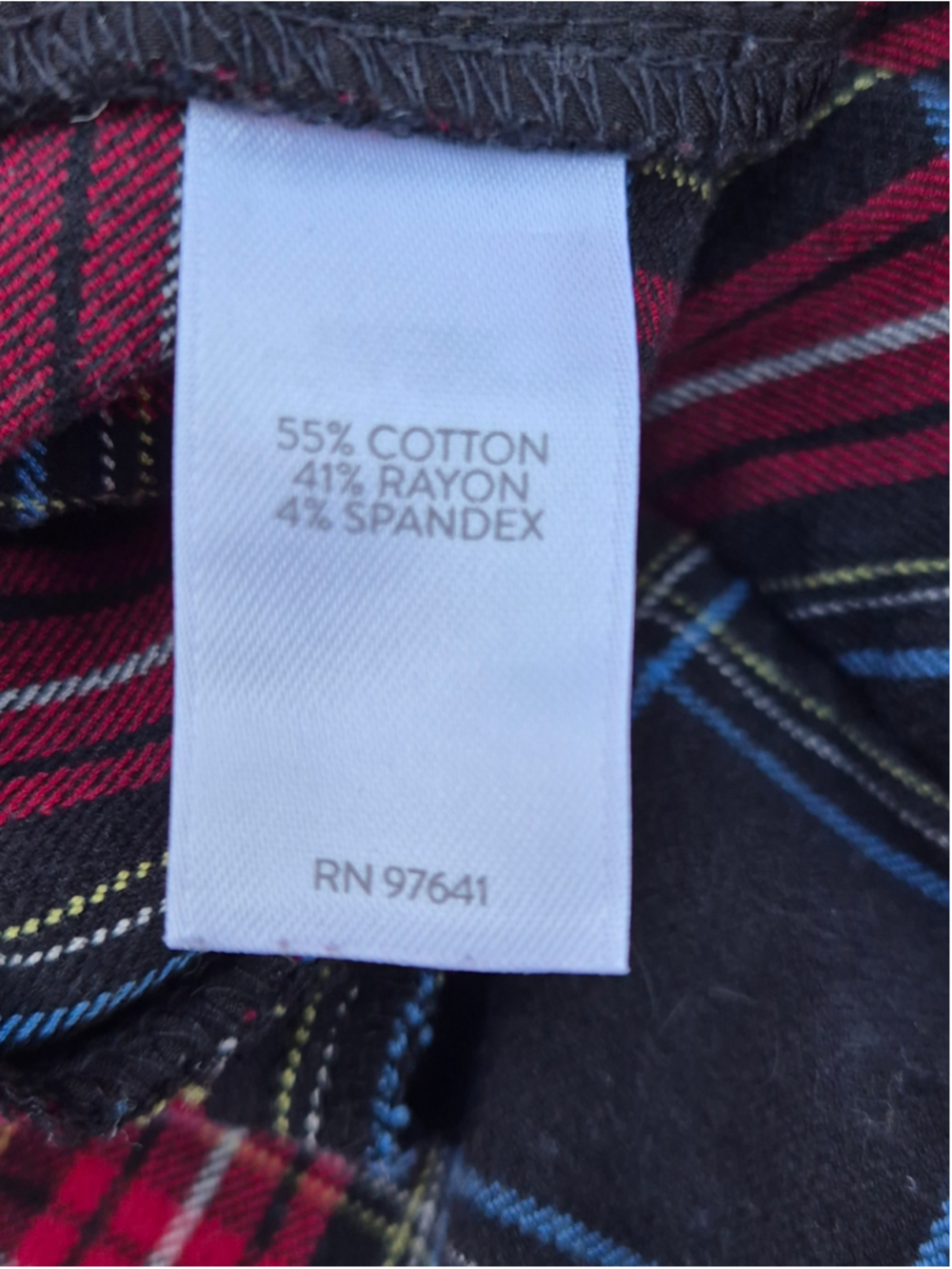 Women's J.Jill Plaid Trousers Size 14 Black Red - Picture 5 of 8